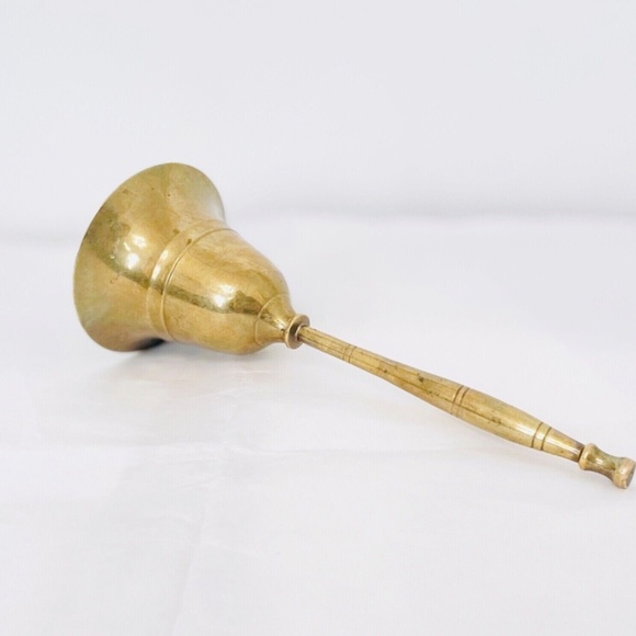 Vintage India Brass Etched Hand Bell 7 in. Dinner Service Bell Home Decor - Picture 8 of 8